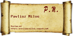 Pavlisz Milos névjegykártya